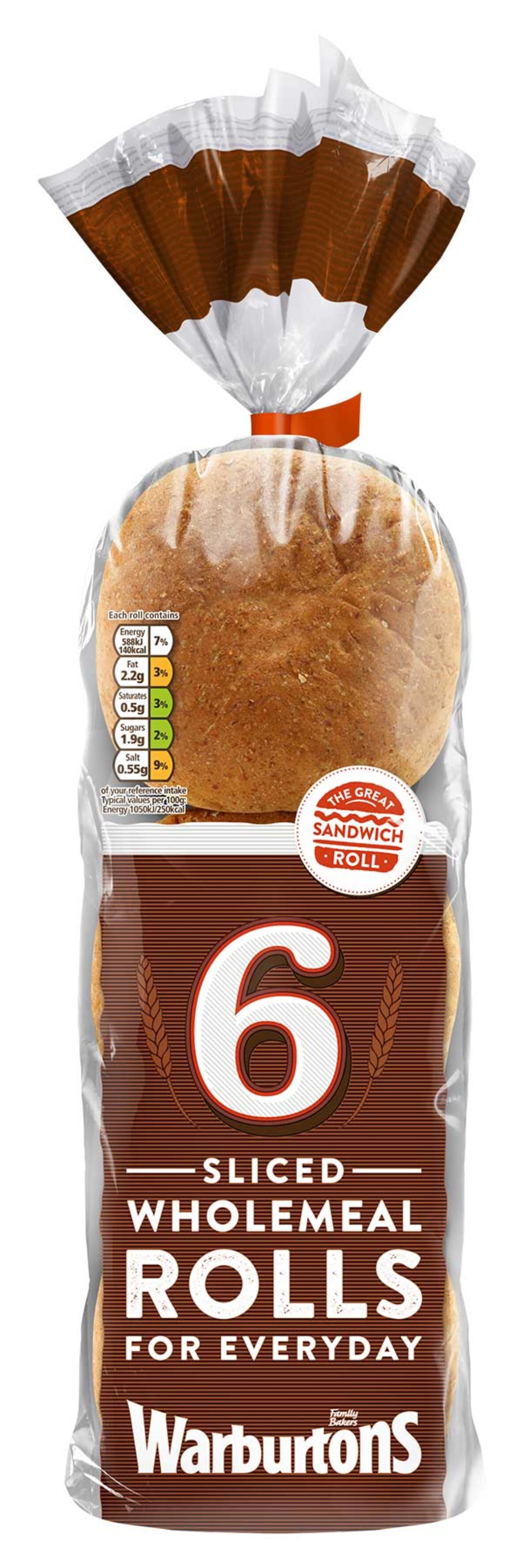 6 Sliced Wholemeal Rolls Bread Rolls And Buns Warburtons