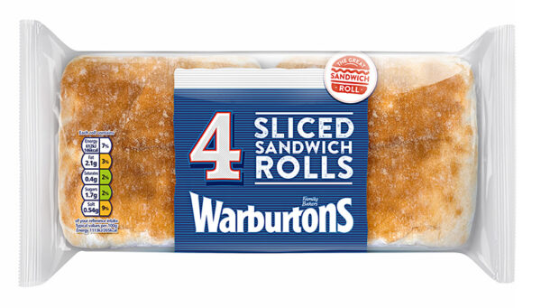 4 Sliced Sandwich Rolls White Bread Rolls And Buns Warburtons