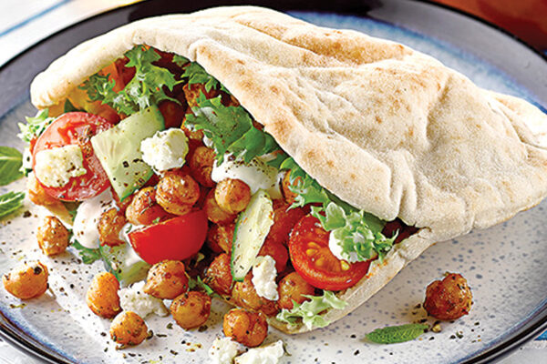 Warburtons Gluten Free Spicy Chickpea, Feta Cheese and Minty Salad Filled Pittas